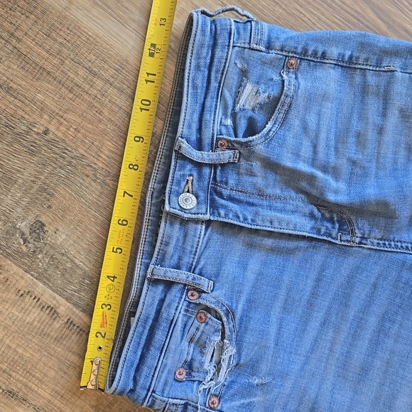 American Eagle Distressed Super High Rise Flare Size 0R - Picture 10 of 11